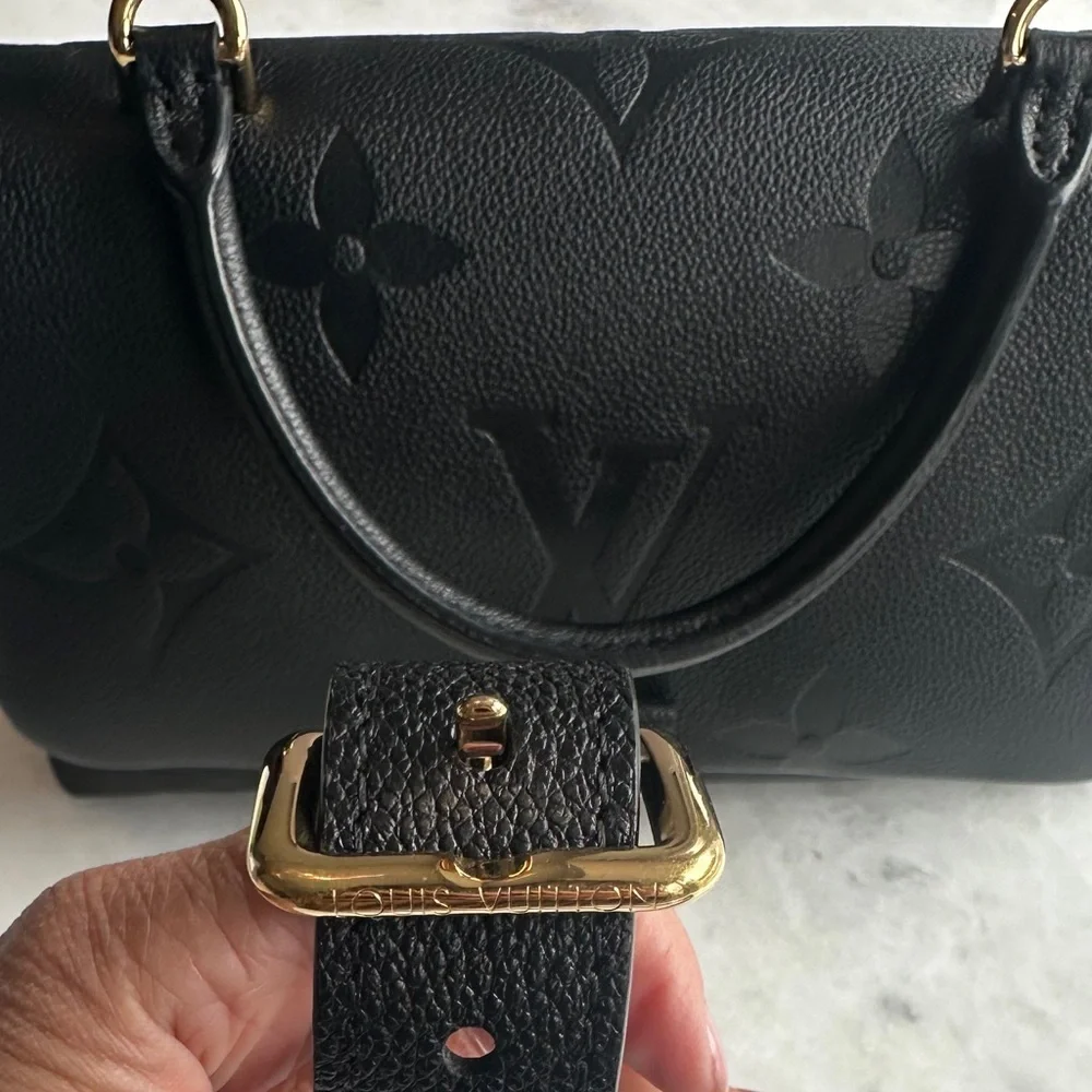 Louis Vuitton Madeleine MM Black Monogram Empreinte Top Handle Satchel Gold - Picture 11 of 12
